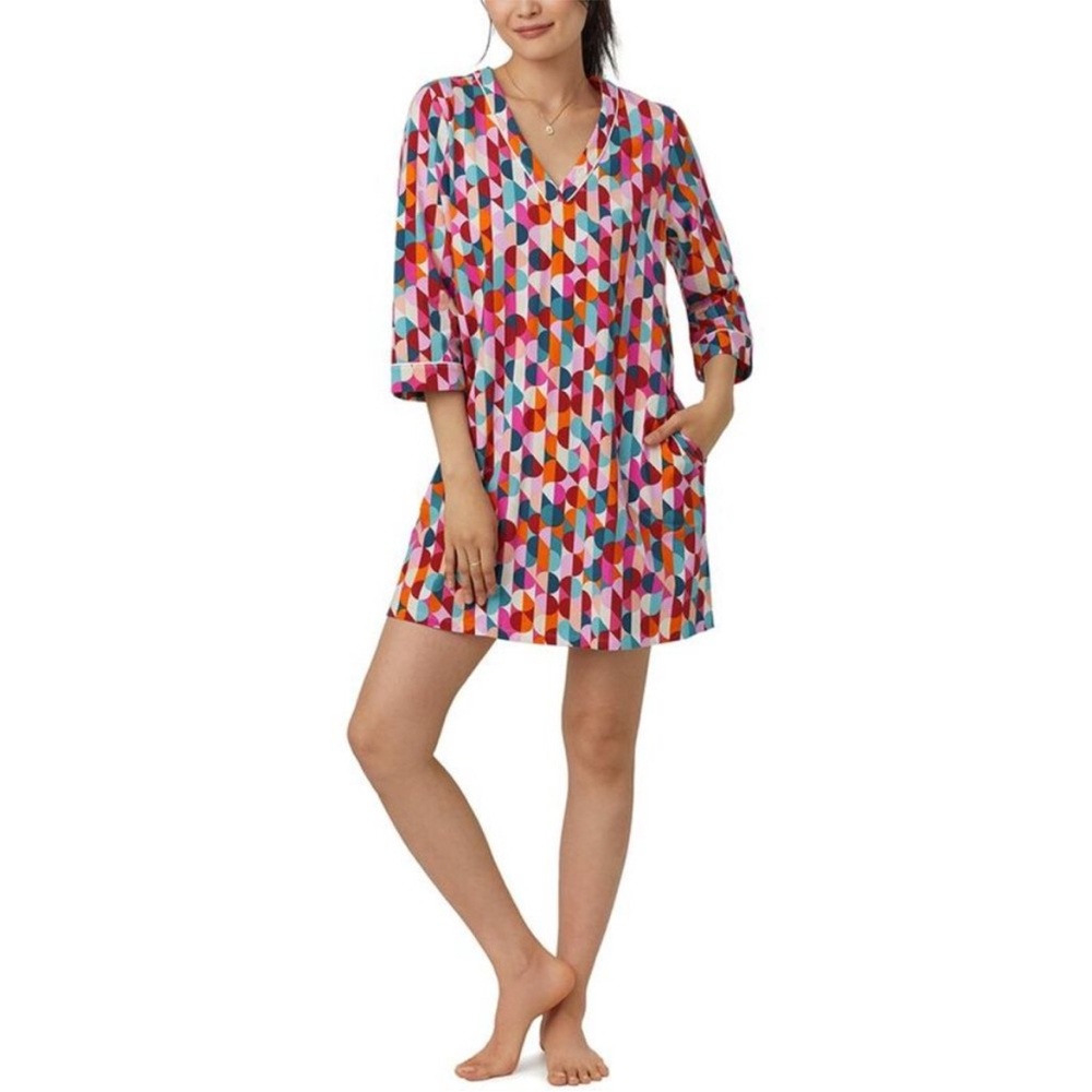 BedHead Pajamas x Trina Turk Dancing Dots Sleepshirt Sleep Dress Large